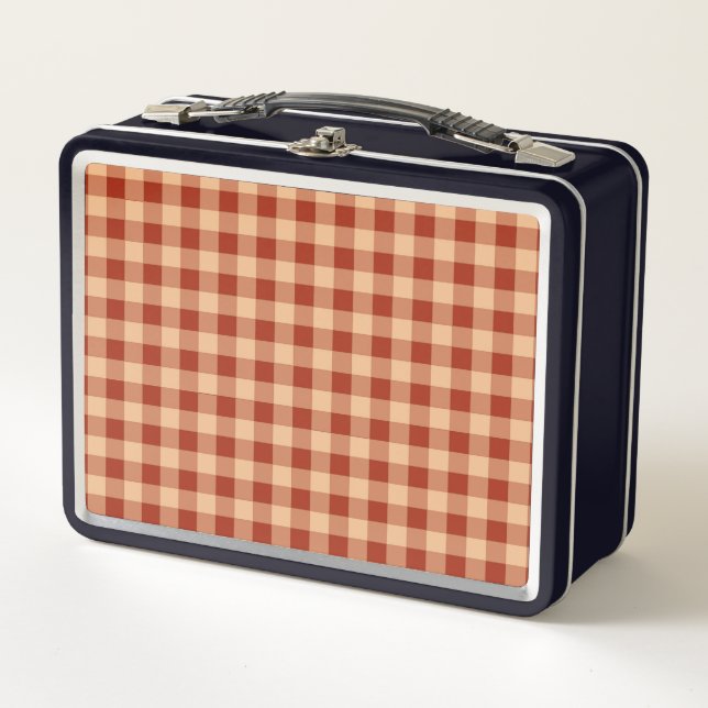 Lunch Box Motif À damiers En vichy Brown (Devant)