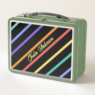 Lunch Box Motif à rayures colorées personnalisé