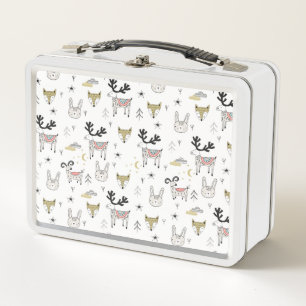 Lunch Box Motif animal de griffonnage de région boisée