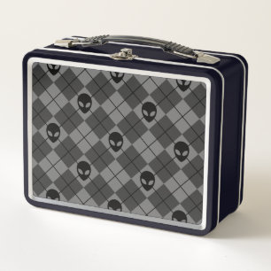 Lunch Box Motif Argyle Alien Noir et Gris