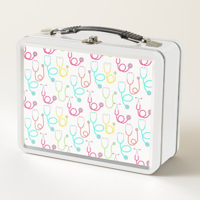 Lunch Box Motif au néon de stéthoscope (Devant)