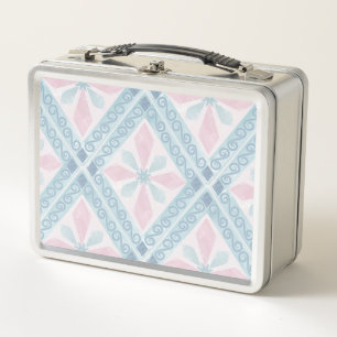 Lunch Box motif bleu en forme de diamant