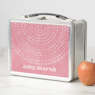 Lunch Box Motif Boho Dot moderne avec nom de script bounce
