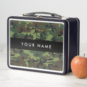 Lunch Box Motif Camouflage Vert, Votre nom, Personnaliser