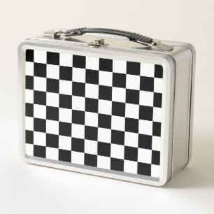 Lunch Box Motif classique Checkered noir et blanc