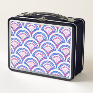 Lunch Box motif damassé floral bleu