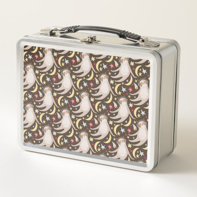 Lunch Box Motif d'astronaute de paresse (Devant)