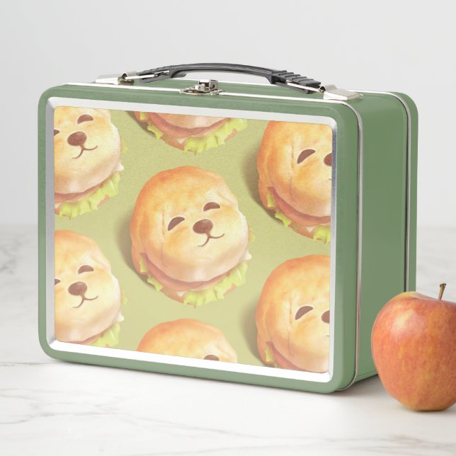 Lunch Box Motif de burger au visage de chien adorable (En situation)