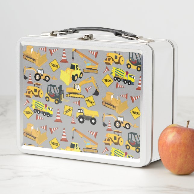 Lunch Box Motif de camions de construction (En situation)