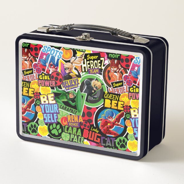 Lunch Box Motif de caractères superhéros miraculeux (Devant)