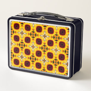 Lunch Box Motif de carreaux de tournesol