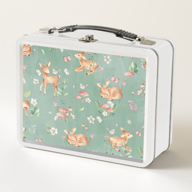 Lunch Box Motif de cerfs à l'aquarelle (Devant)