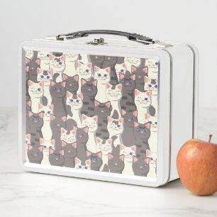 Lunch Box Motif de chats blancs et gris