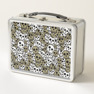 Lunch Box Motif de crâne gothique or Imprimer