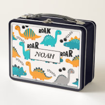 Motif de dinosaure mignon Monogramme personnalisé