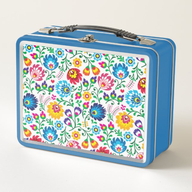 Lunch Box Motif de fleur d'art populaire 2 (Devant)