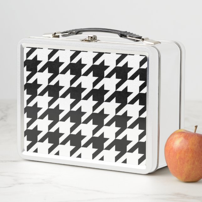 Lunch Box motif de fond blanc et noir géométrique chic (En situation)