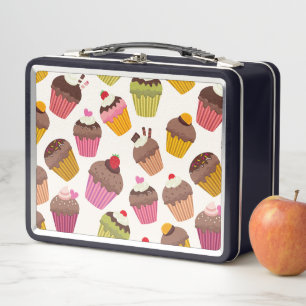 Lunch Box Motif de gâteau, Motif de muffin, Chocolat, Coeurs