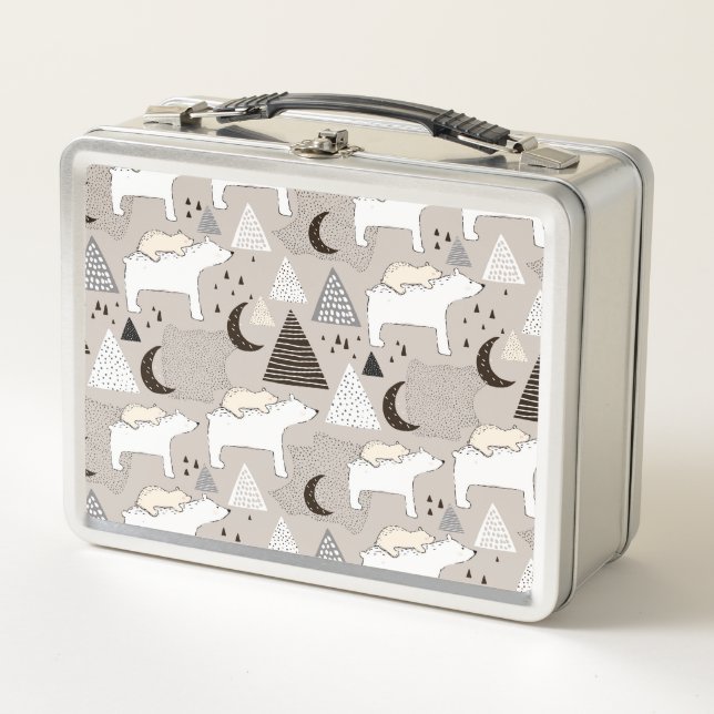Lunch Box Motif de l'ours de bois du mignon Doodland (Devant)