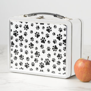 Lunch Box Motif des pattes, pattes de chien, noir et blanc