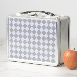 Lunch Box Motif diamant en gris et lavande