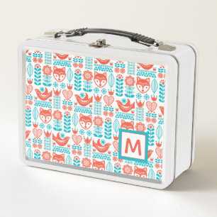 Lunch Box Motif finlandais d'art populaire de Fox et