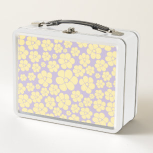 Lunch Box Motif Fleur - Pastel Jaune et Violet