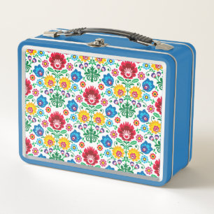 Lunch Box Motif floral d'art populaire de coeur