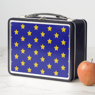 Lunch Box Motif Gold Stars, Bleu Marine, Exclusive