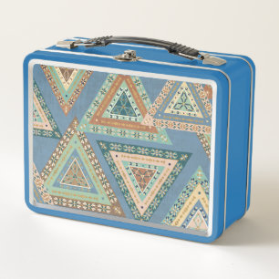 Lunch Box Motif indien tribal bleu extérieur de Geo X