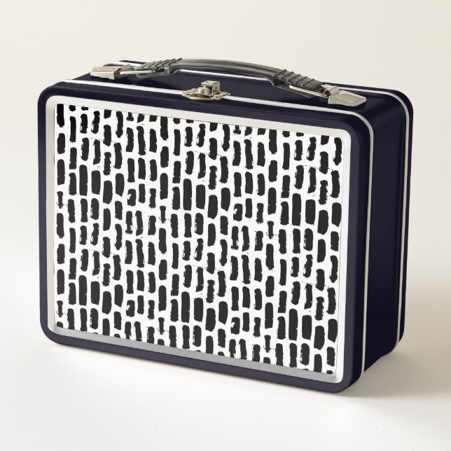 Lunch Box Motif noir de courses de brosse (Devant)