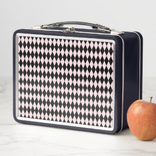 Lunch Box Motif rayé noir et rose clair minimal abstrait