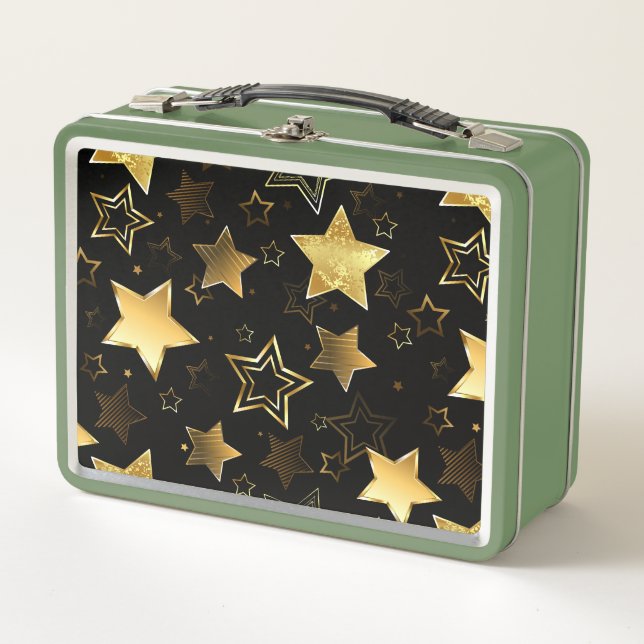 Lunch Box Motif sans couture avec étoiles d'or (Devant)