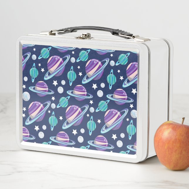 Lunch Box Motif spatial, Planètes, Étoiles, Galaxie, Cosmos (En situation)