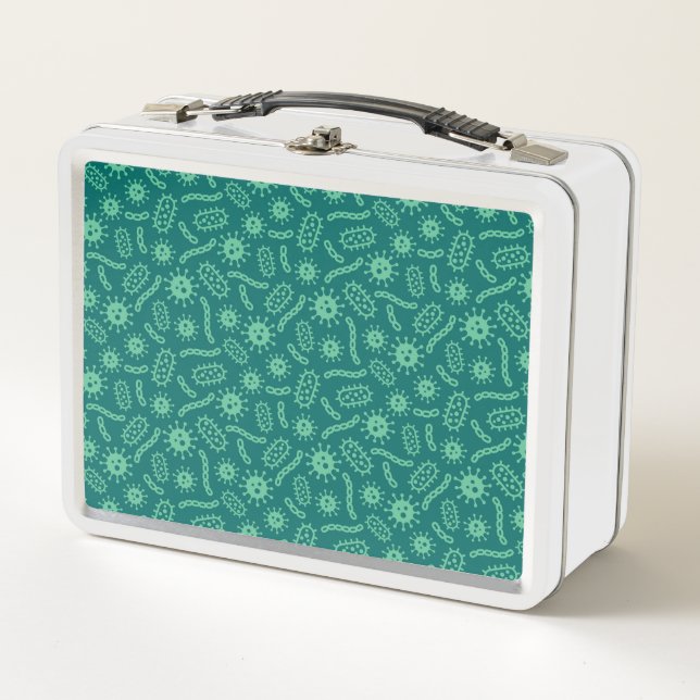 Lunch Box Motif vert de microbes (Devant)