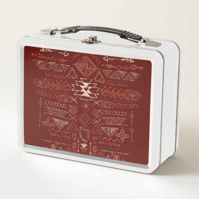 Lunch Box Navajo Aztec : Ethnic Doodle Motif. (Devant)