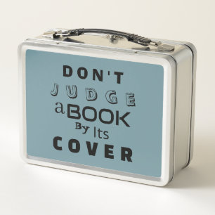 Lunch Box "Ne juge pas un livre par sa couverture" Blue Grey