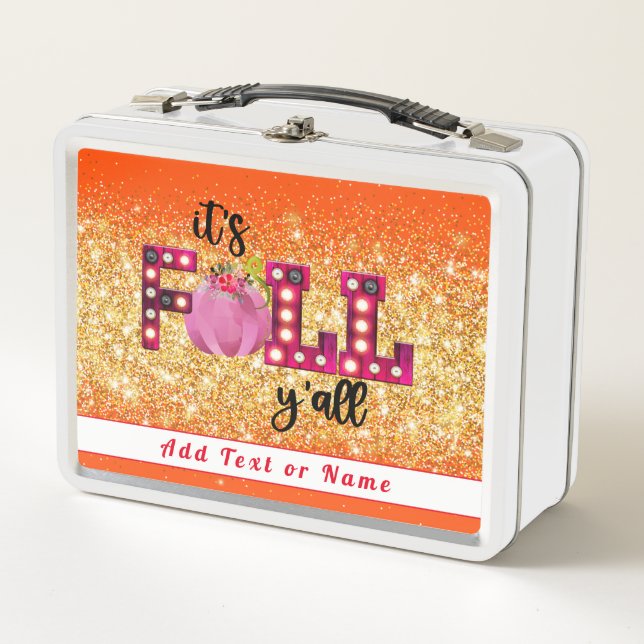 Lunch Box Neon Automne Personnaliser Automne Texte et Couleu (Devant)