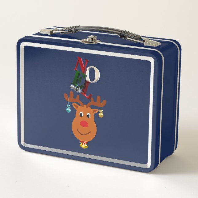 Lunch Box Noel Deer Bells Bauble Rudolf Snowflakes Noël (Devant)