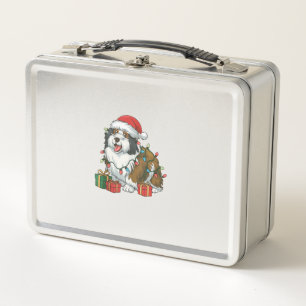 Lunch Box Noël Éclairage Santa Chapeau Islandais Sheepdog Ch