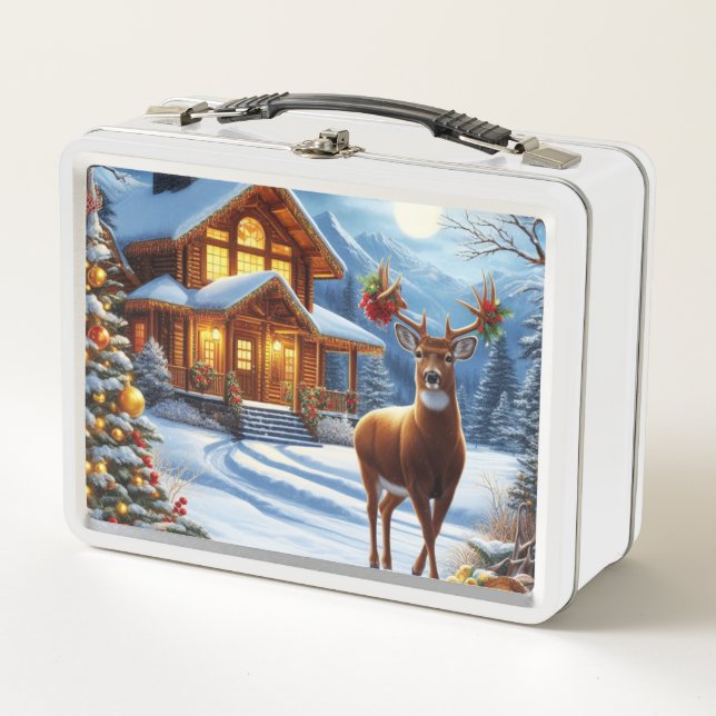 Lunch Box Noël/Hiver Deer Lodge (Devant)