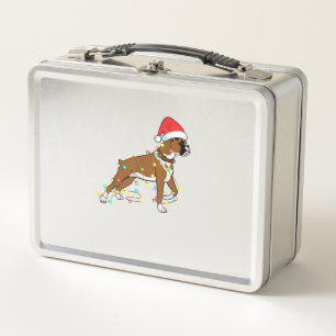 Lunch Box Noël Lumières Boxer Amoureux des chiens Funny Cade