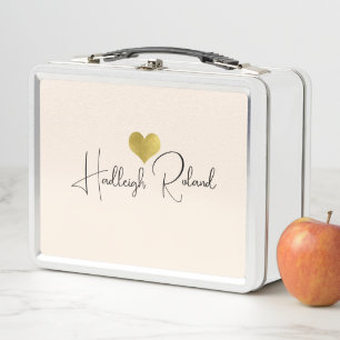 Lunch Box Nom Calligraphie Monogramme Cœur