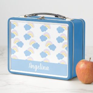 Lunch Box Nom coloré du Motif de Rainbows mignon