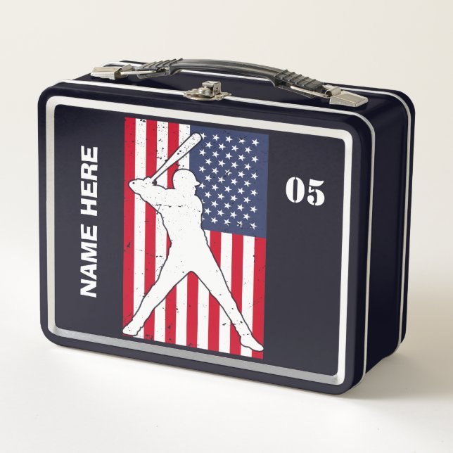 Lunch Box Nom de base-ball Vintage personnalisé (Devant)