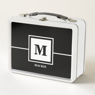 Lunch Box Nom du monogramme Meilleur homme Groomsman Black