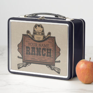 Lunch Box NOM PERSONNALISÉ Canons Cowboy Connexion Western R