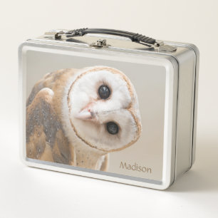 Lunch Box Nom personnalisé Chouette mignonne de la grange