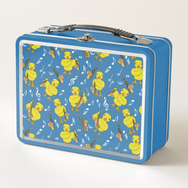 Lunch Box Notes musicales de Sax Chick Saxophones (Devant)