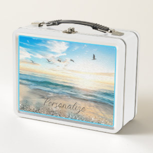 Lunch Box Ocean Beach Sunrise Birds Nature Personnalisée